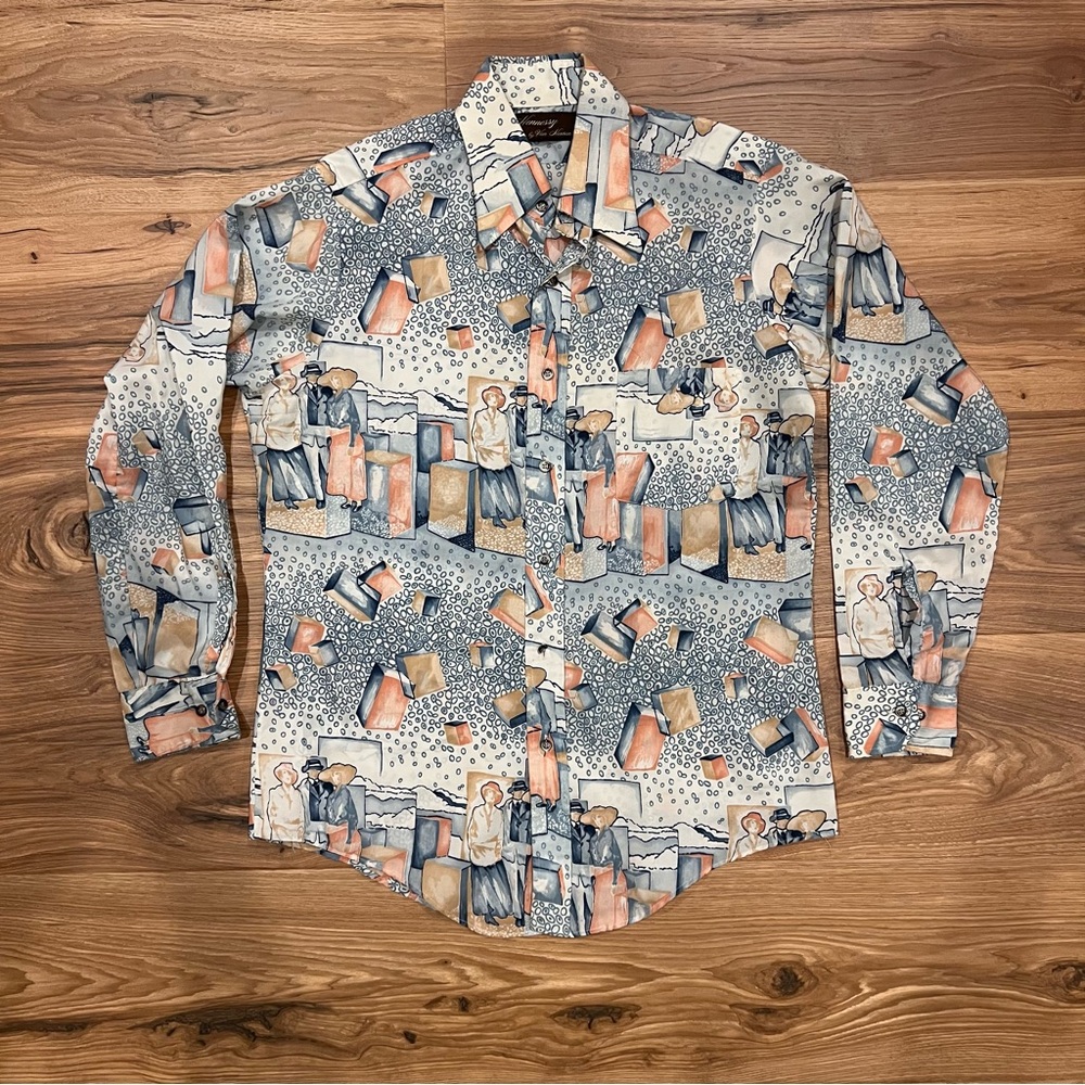 Vintage Hennessy by Van Heusen Multicolor Button Down XL Shirt